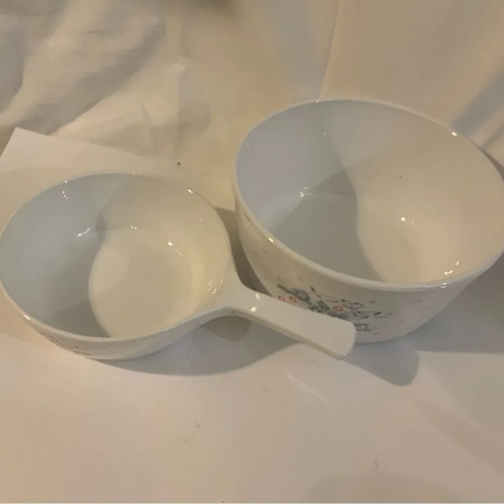 Set of 2 Corning Ware Country Cornflower S-15-B Saucepan no Lid, 1.5 L & 0.5L